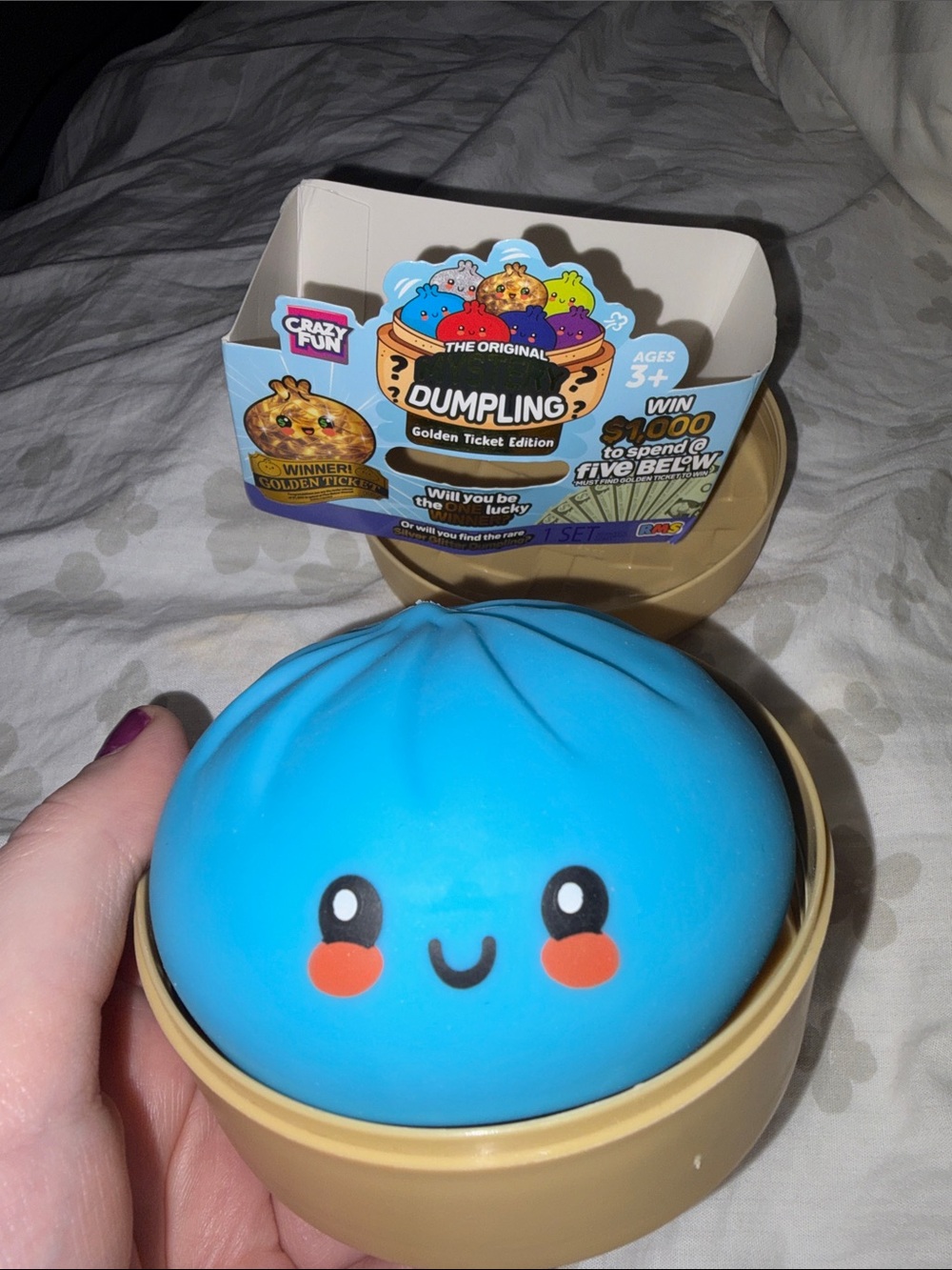 Trendy Brand New Mystery Squishy 
Dumpling Golden Ticket Edition - Light Blue🔥